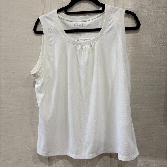 L.L. Bean White Sleeveless Active Tank Top XL - Picture 2 of 4